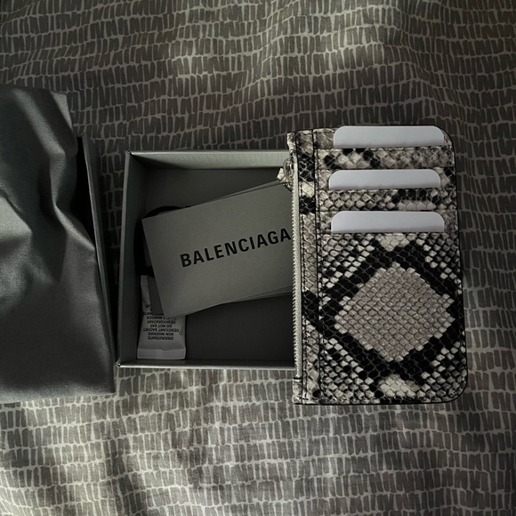 Balenciaga zippered Snake print leather cardholder wallet - Picture 4 of 5